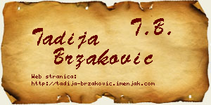 Tadija Brzaković vizit kartica